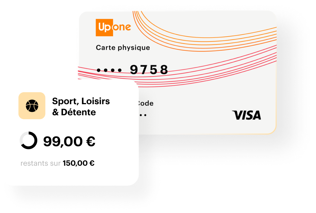 Un exemple de carte UpOne et un Compte Sport & Loisirs