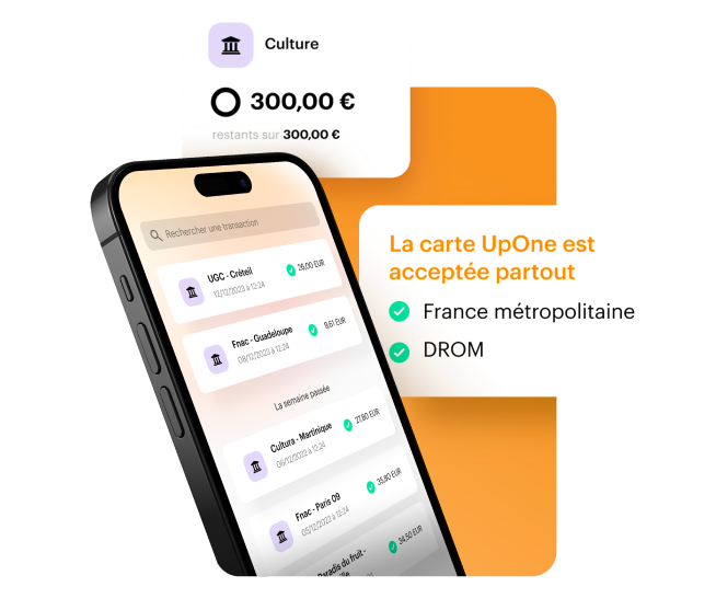 La carte UpOne est accepté partout : en France métropolitaine et dans les départements et régions d’outre-mer